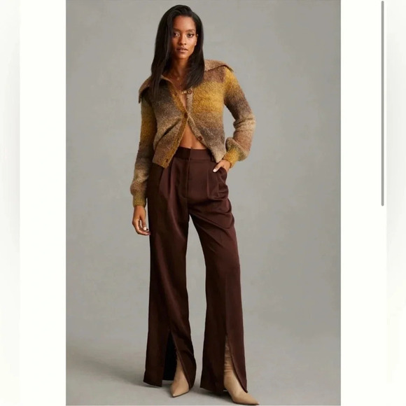 New Favorite Daughter Anthropologie The Favorite Pants Split High Rise Brown 0 - Picture 16 of 17